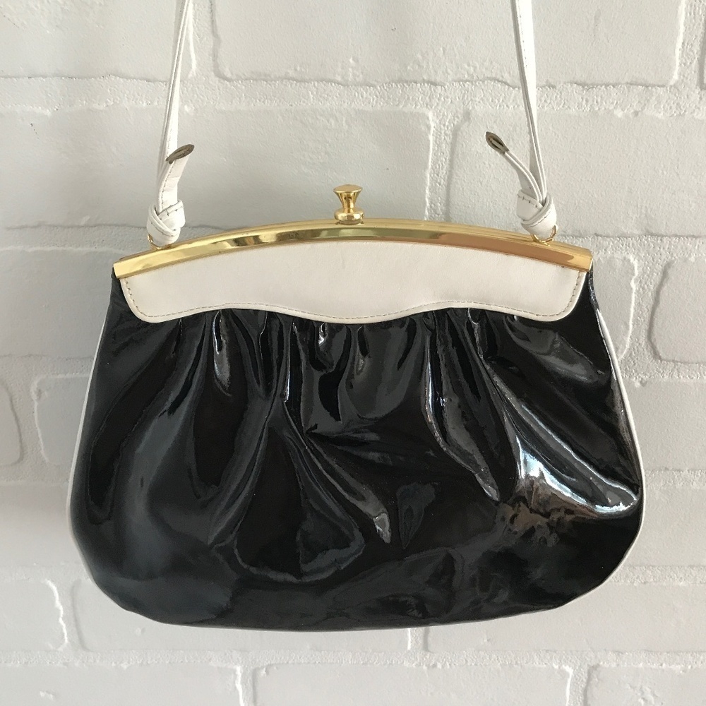 Vintage Bag Vogue black/white/gold Coco Chanel style Patented